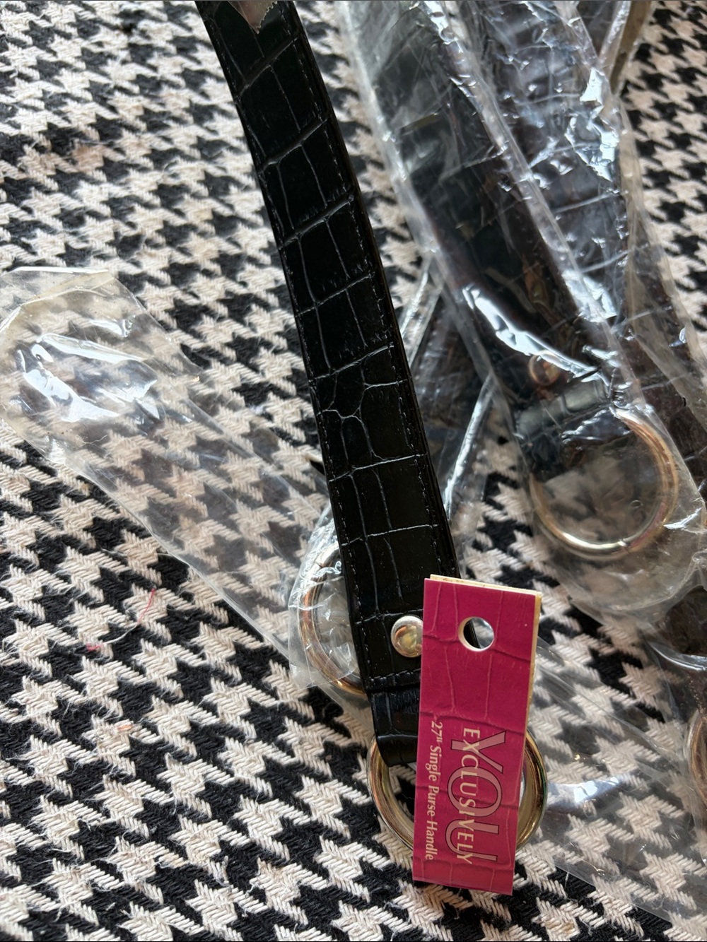 27 inch Black Purse Straps- 2 Straps in plastic with tag